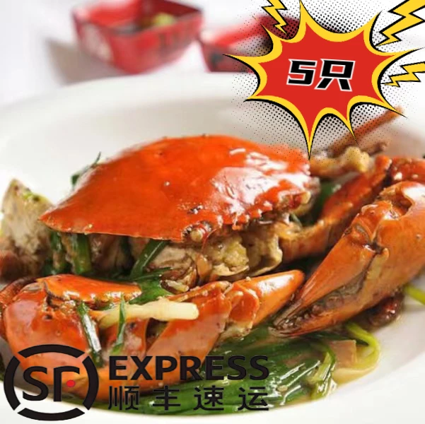 粉丝福利(拍3送2)红膏蟹130~150g/只 包活包有膏(不要放冰箱保鲜)