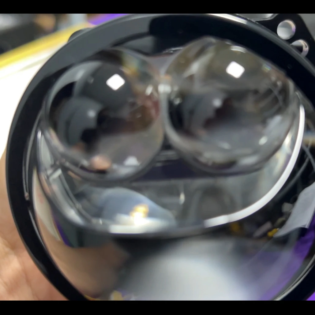 车灯LED灯汽车大灯汽车双直射四光LED透镜大灯