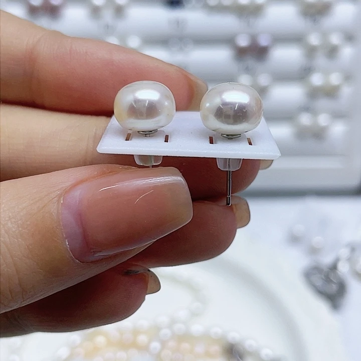淡水珍珠耳饰银S925镶嵌初*