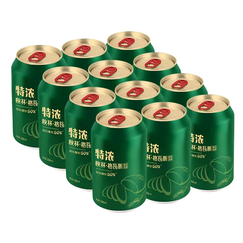 【张同学专属】秋林特浓格瓦斯面包增加50%330ml*6/12罐发酵饮料