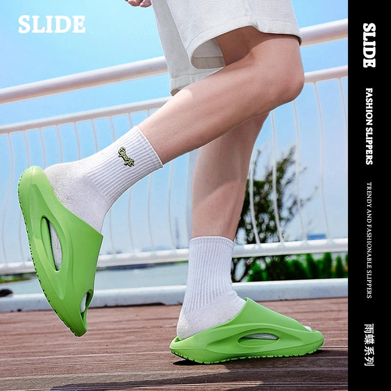 踩屎感运动外穿拖鞋厚底防滑防臭情侣款篮球户外男夏季潮流休闲