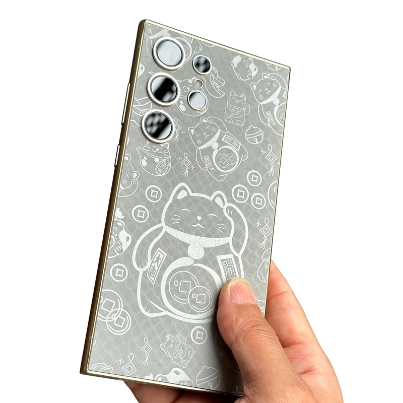 三星s24ultra素皮贴个性皮革背膜三星s23ultra背膜s22u手机后膜