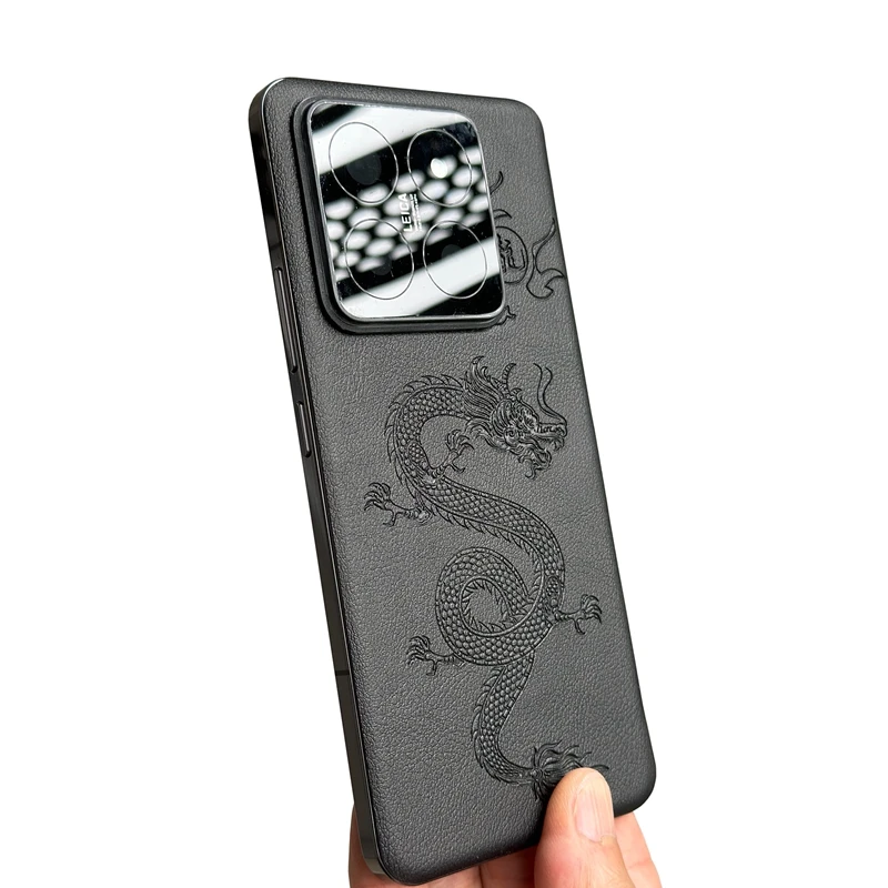 小米14Pro素皮背膜防滑个性皮革皮纹手机后膜后盖背膜