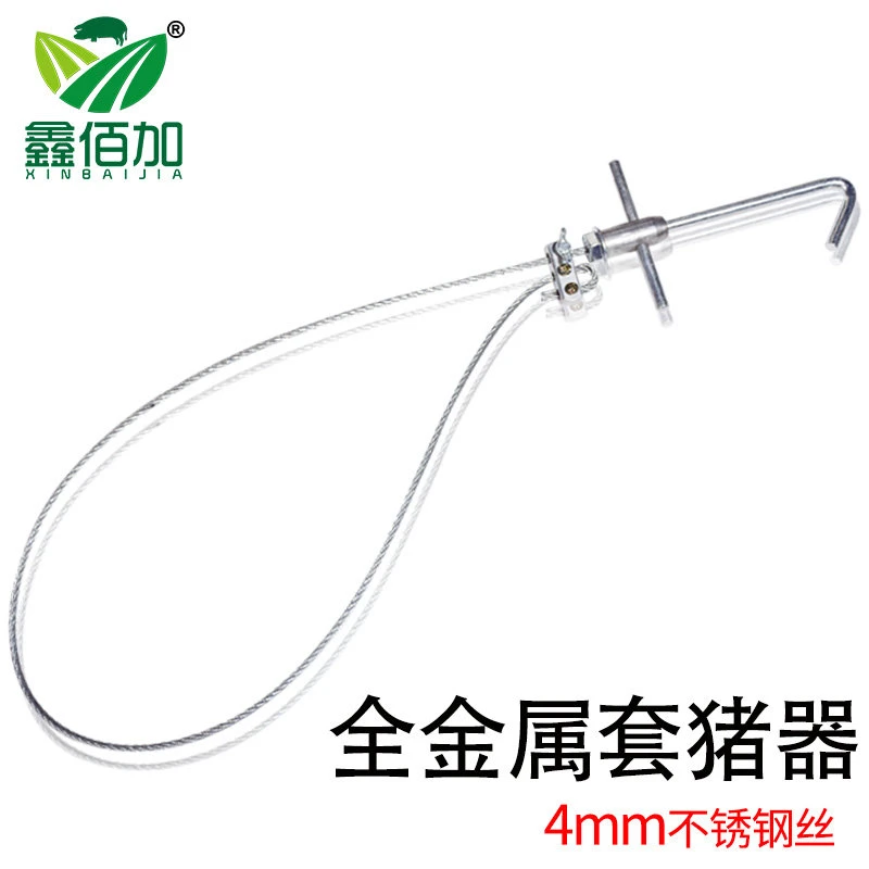 猪用保定器金属套猪器 套猪绳子 不锈钢抓猪器猪打针工具套猪嘴绳