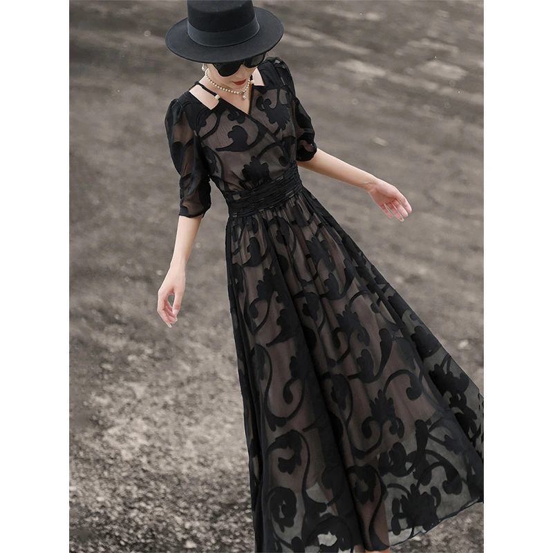 MEXCOCO/兰瑟儿气质时尚百搭连衣裙M4XL9208