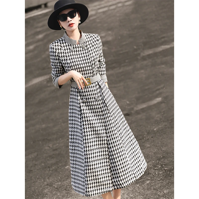 MEXCOCO/兰瑟儿秋冬季新款气质通勤显瘦长袖连衣裙女M4WE8205