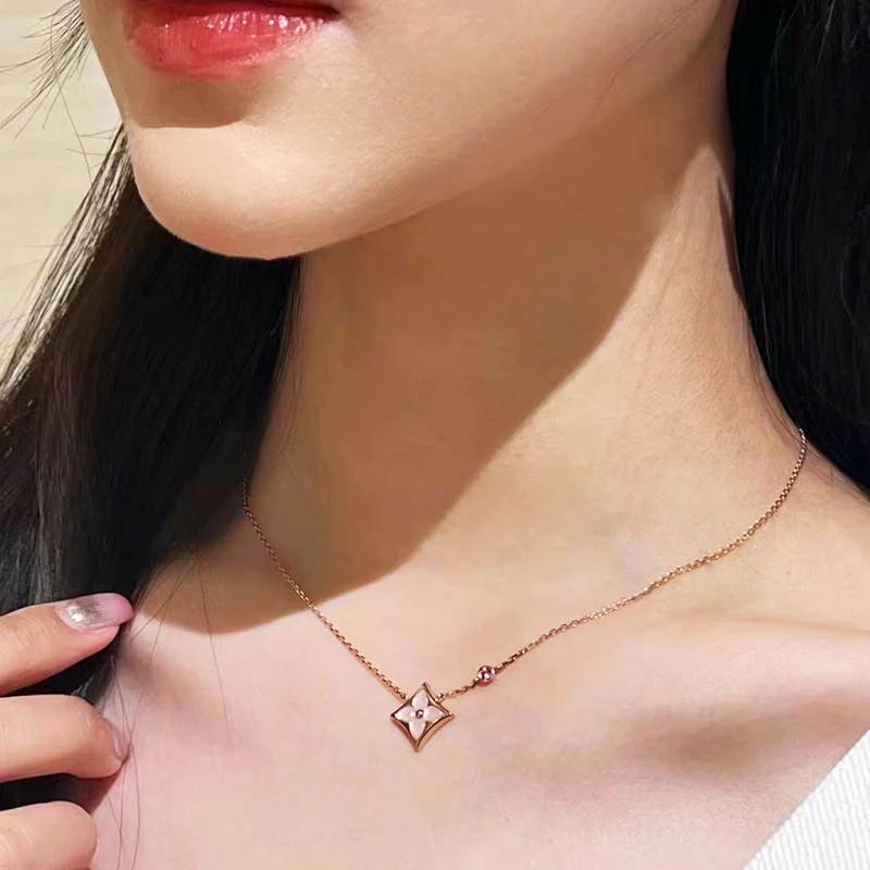 铜合金项链  经典尖花吊坠项链老花坠链锁骨链女 YTXL-2759