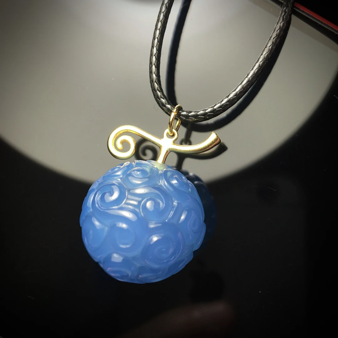 玉雕恶魔果实系列吊坠 尺寸：约18mm手工镶嵌气质时尚