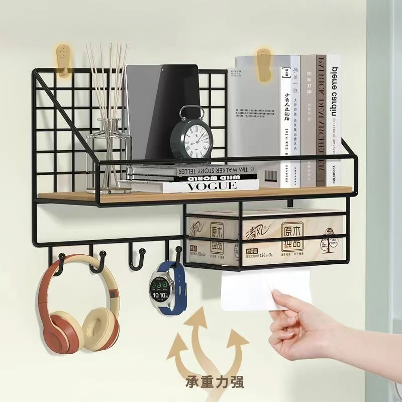墙上置物架免打孔宿舍壁挂式床头挂篮学生寝室收纳架上铺床头神器