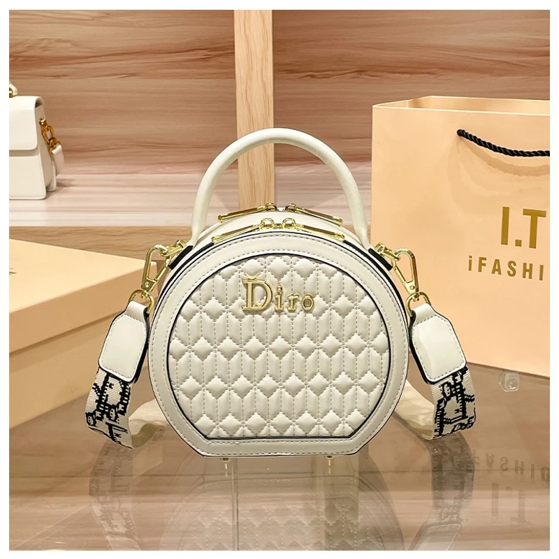 真皮高级感时尚小包2024新款包小圆包包女百搭手提单肩洋气圆饼包