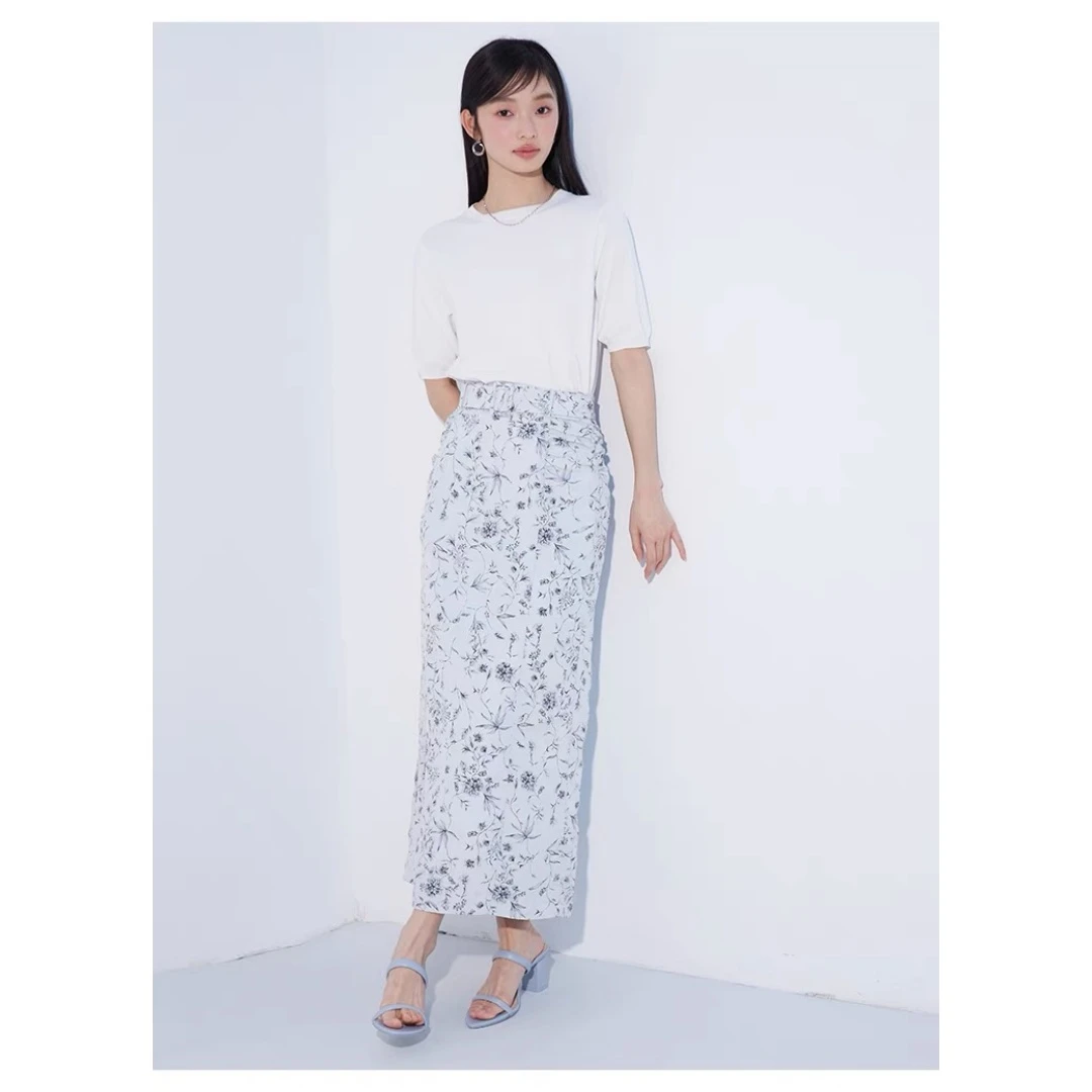 【Yorozuya】日系品牌 S 秋季新款 气质温柔女神范碎花直筒半身裙