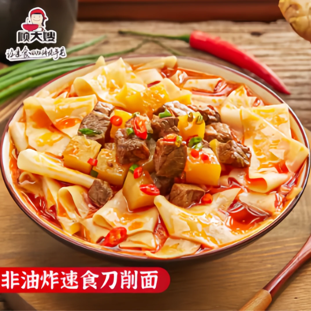 顾大嫂非油炸刀削面108g*6桶装香辣劲道传统速食食品网红即食宽面