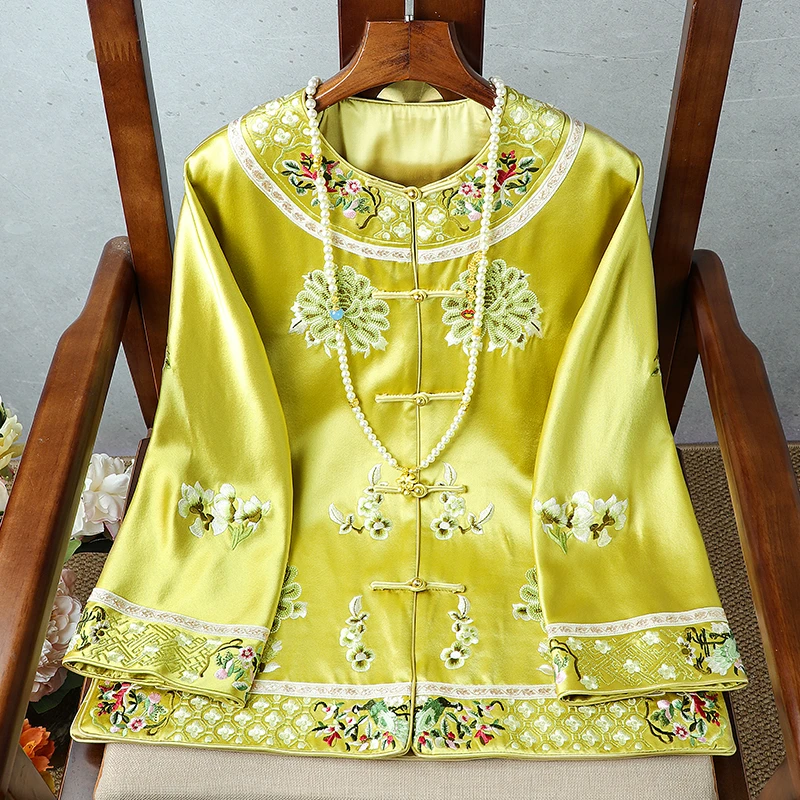 重工刺绣对襟中式外套
