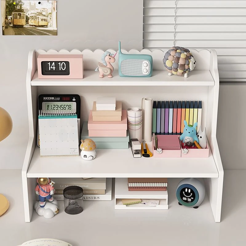 书桌整理桌面置物架置物架办公桌上简易收纳盒学生宿舍增高架A35