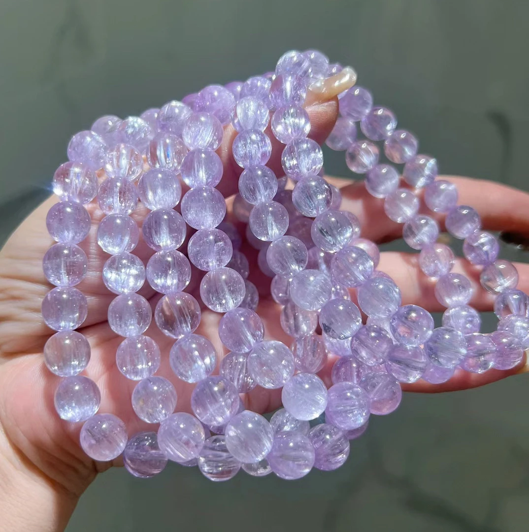 【高货】天然拉丝猫眼紫锂辉手链女单圈手串配鉴定证书多样性发其一