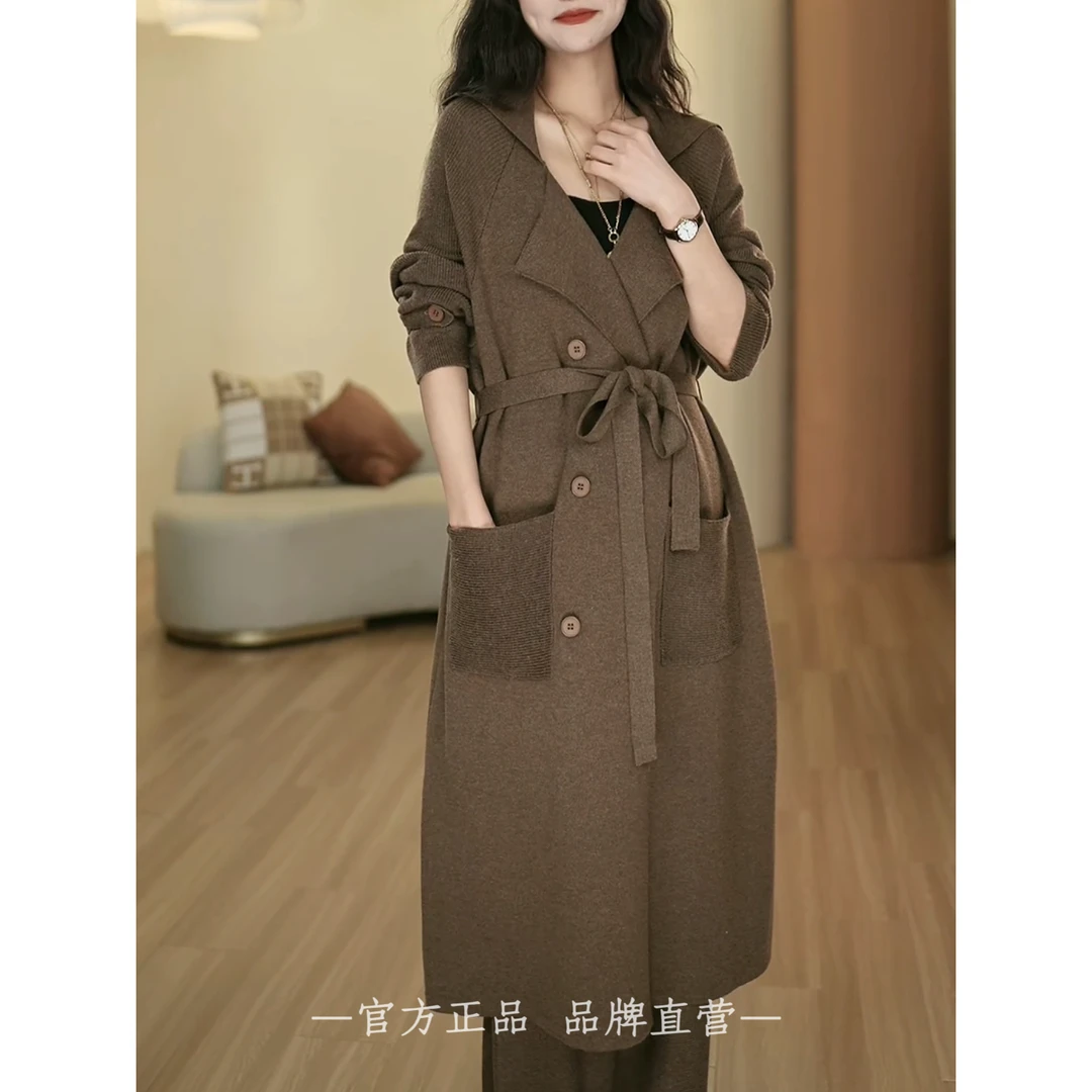 软黄金澳洲绵羊毛大衣【罗马风尚】时髦感轻奢高级长款外搭时尚