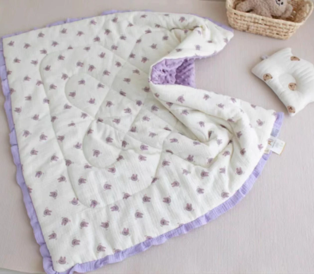 580克 A类纯棉纱布 花边被子 100*100cm