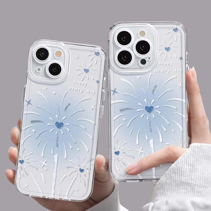 适用苹果14Promax手机壳新年15烟花12新款13透明max高级感小众pro