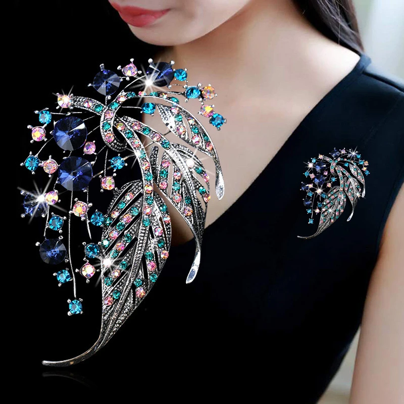 合金胸针 多彩镂空叶子胸针毛衣外套开衫西服别针胸花女优雅饰品