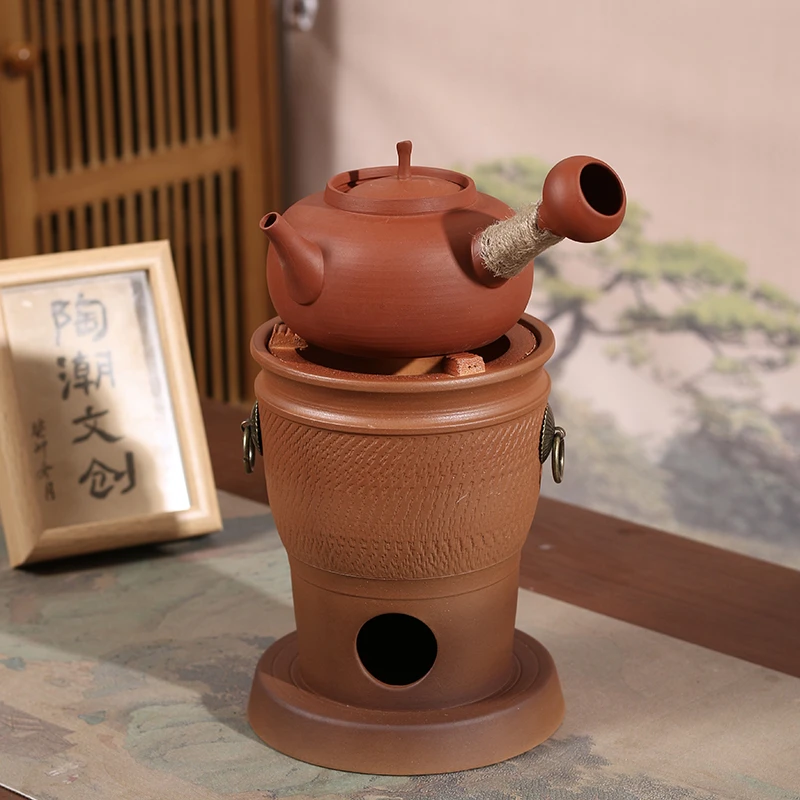 【陶潮文创】潮州工夫茶粗陶跳刀多用炭炉烧水耐用户外防爆炭炉结实