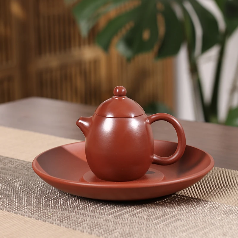 纯手工大红袍手工龙蛋手拉壶三杯冲茶罐功夫工夫家用潮州朱泥