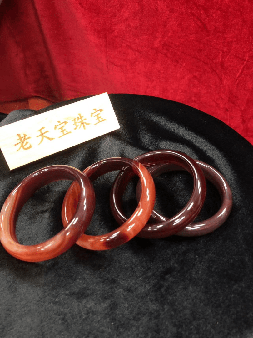【香港老天宝珠宝】MZ748-黑红花玄玉玛瑙手镯-多样性只发一件