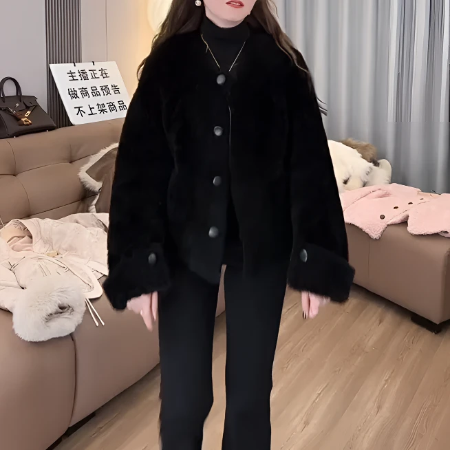 【叶子服饰】叶姐自留纯色洋气时尚加厚草草9005