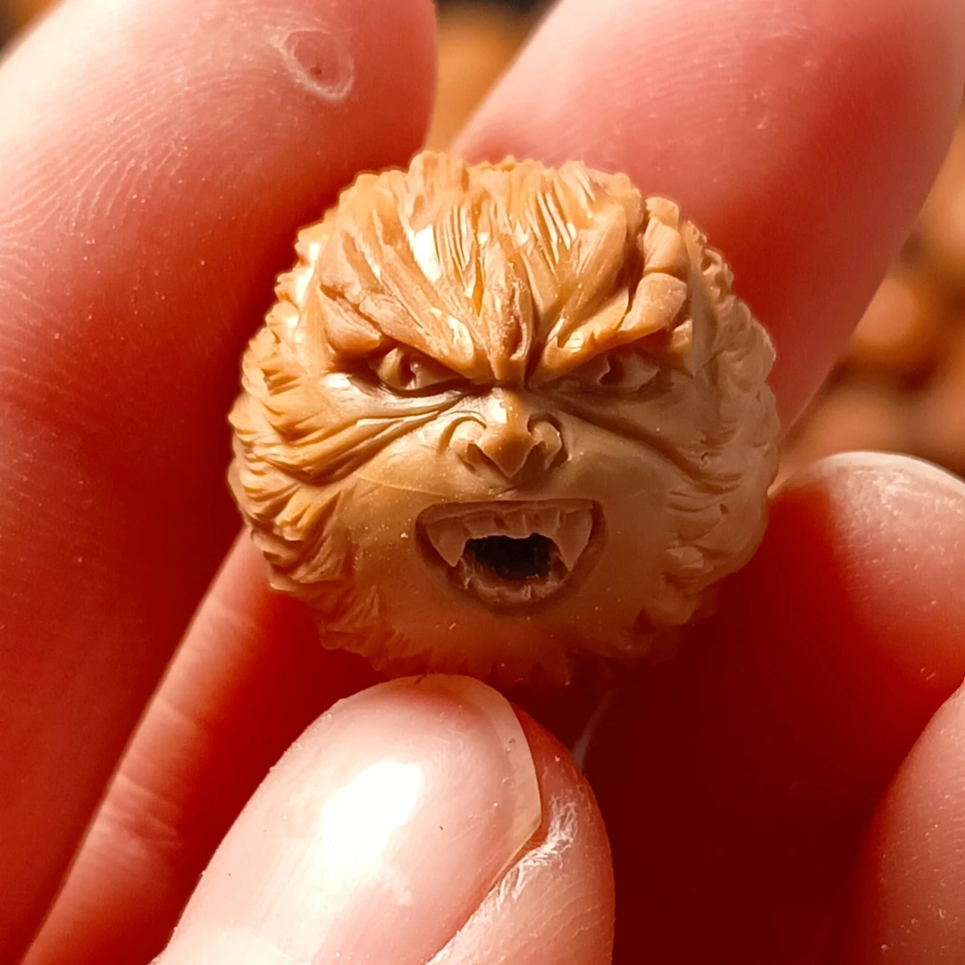 手工雕刻猴头大圣单籽齐天大圣孙悟空粗细毛发可定制