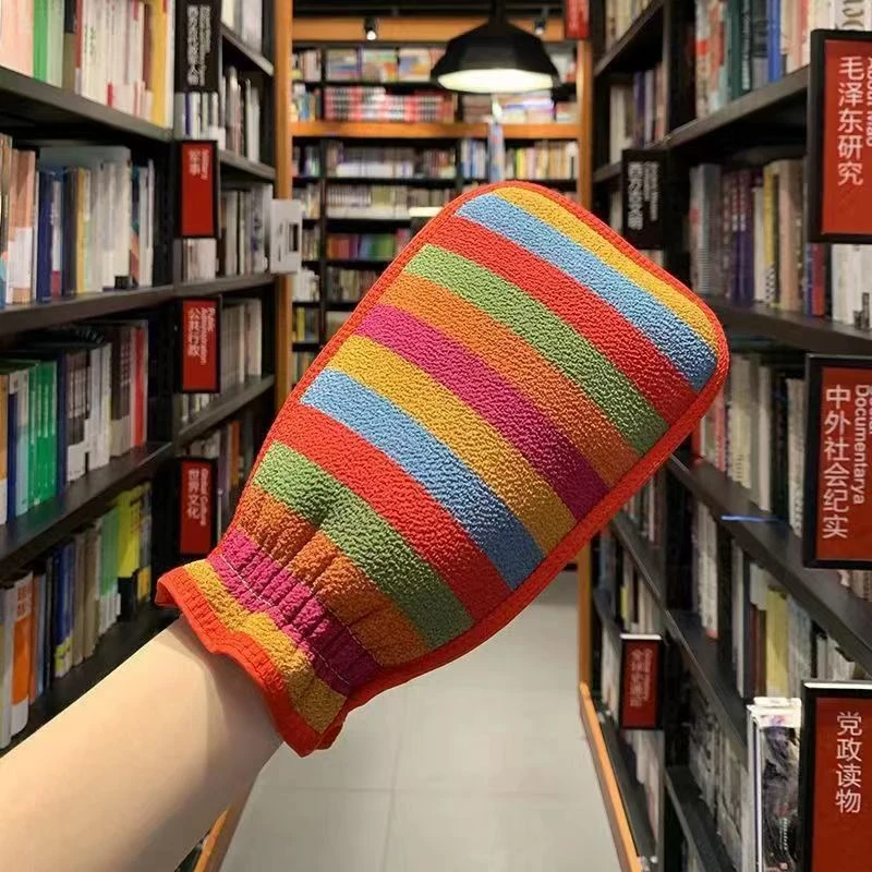 韩式彩虹条搓澡巾男女双面搓背洗澡巾淋浴手套搓灰粗砂洗澡巾加厚