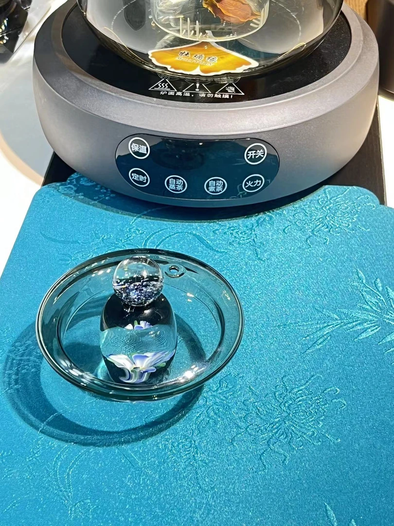 精致必备品小细节大品味水晶玻璃花语盖置茶壶盖碗盖托茶道