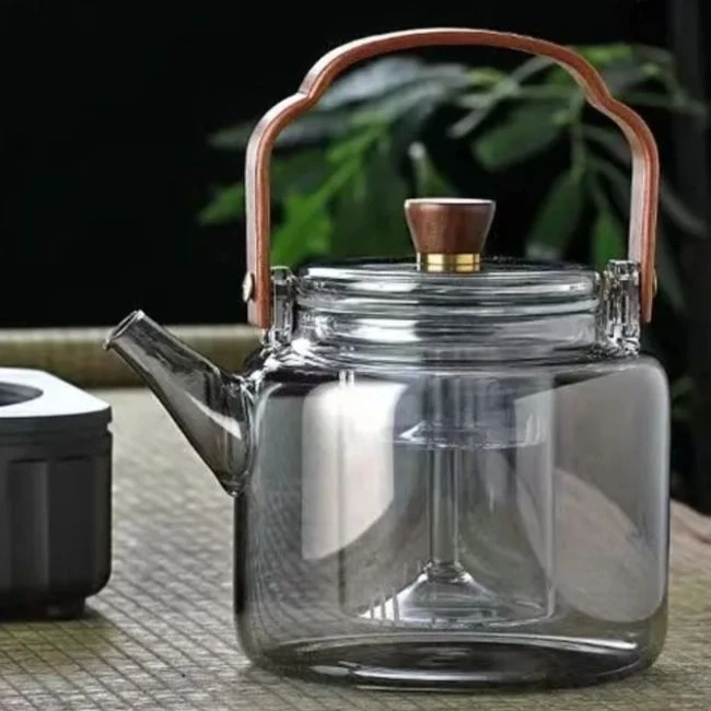 （样品一个）烟灰提梁壶滤之缘大品牌四代一体蒸煮双胆茶壶两用