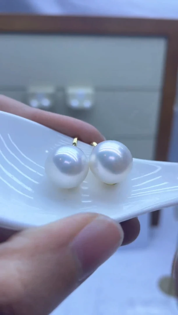 【闪购商品】淡水珍珠耳饰银S925镶嵌大高