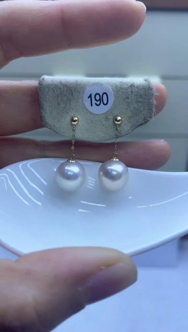 【闪购商品】淡水珍珠耳饰18K金镶嵌190