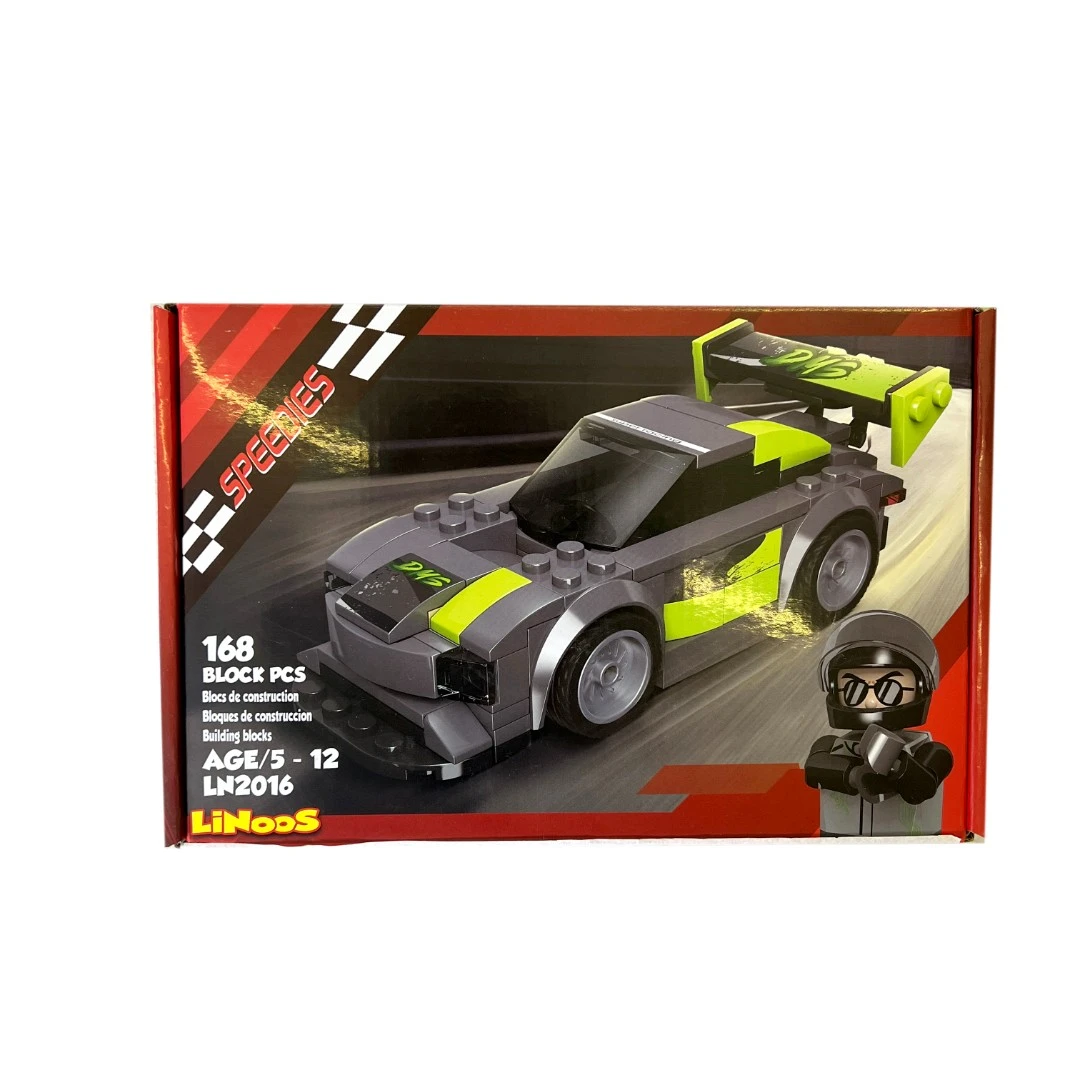 灰色跑车拼装积木益智儿童男孩玩具积木100+颗粒