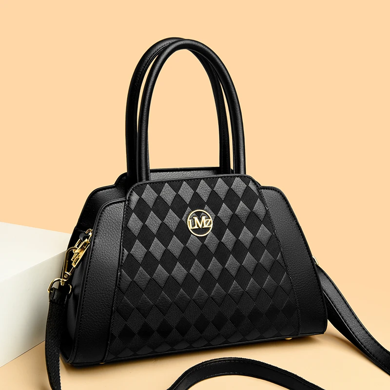 高级感牛皮包包女2024新款休闲时尚手提包真皮单肩斜挎中年妈妈包