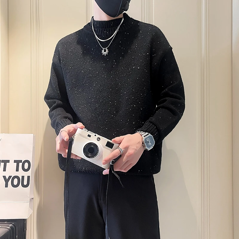 半高领毛衣男款冬季2024新款爆款男士秋冬装满天星长袖打底针织衫