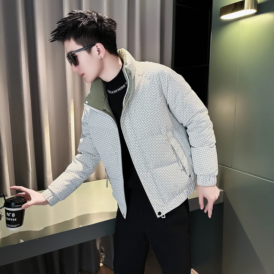 棉服男款冬季2024新款爆款拼色立领棉衣外套男生冬天衣服保暖棉袄