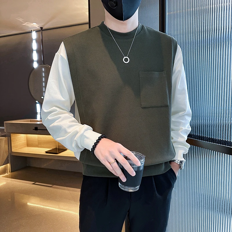 假两件卫衣男士秋季2025新款爆款痞帅潮牌青少年潮牌男装男生外套