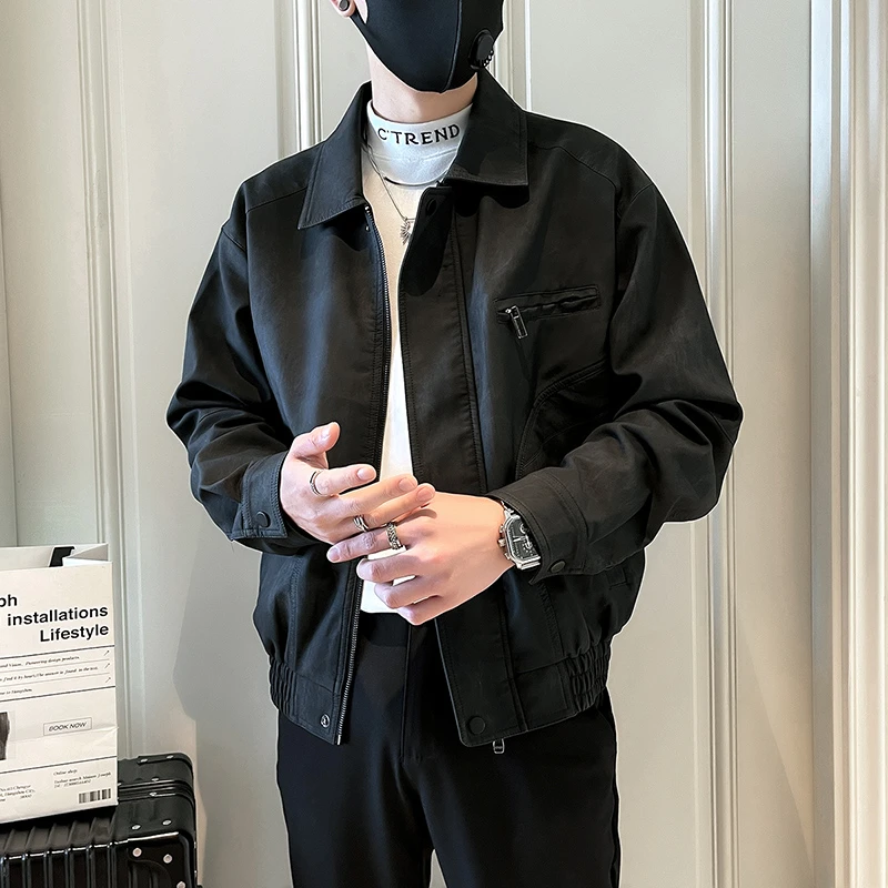 男士皮衣春秋季2024新款爆款高级感痞帅潮牌男装上衣pu皮夹克外套