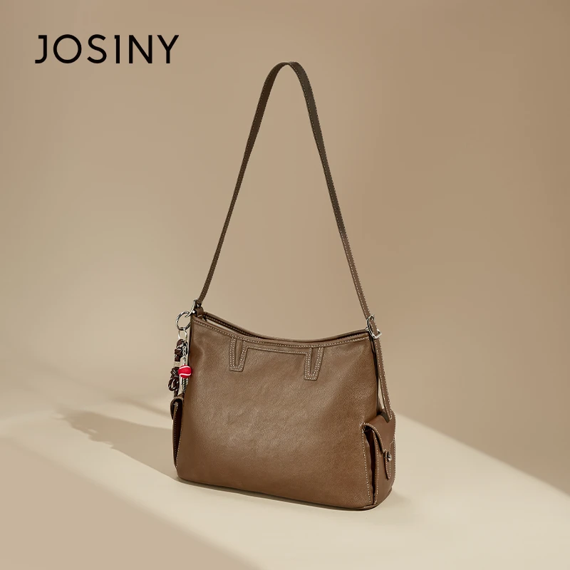 卓诗尼包包女2025新款雅丹风百搭水桶包邮差包单肩斜挎包手提包潮