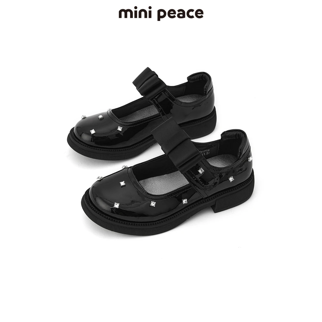 【专柜同款】minipeace太平鸟童装女童单鞋黑色儿童小皮鞋春秋