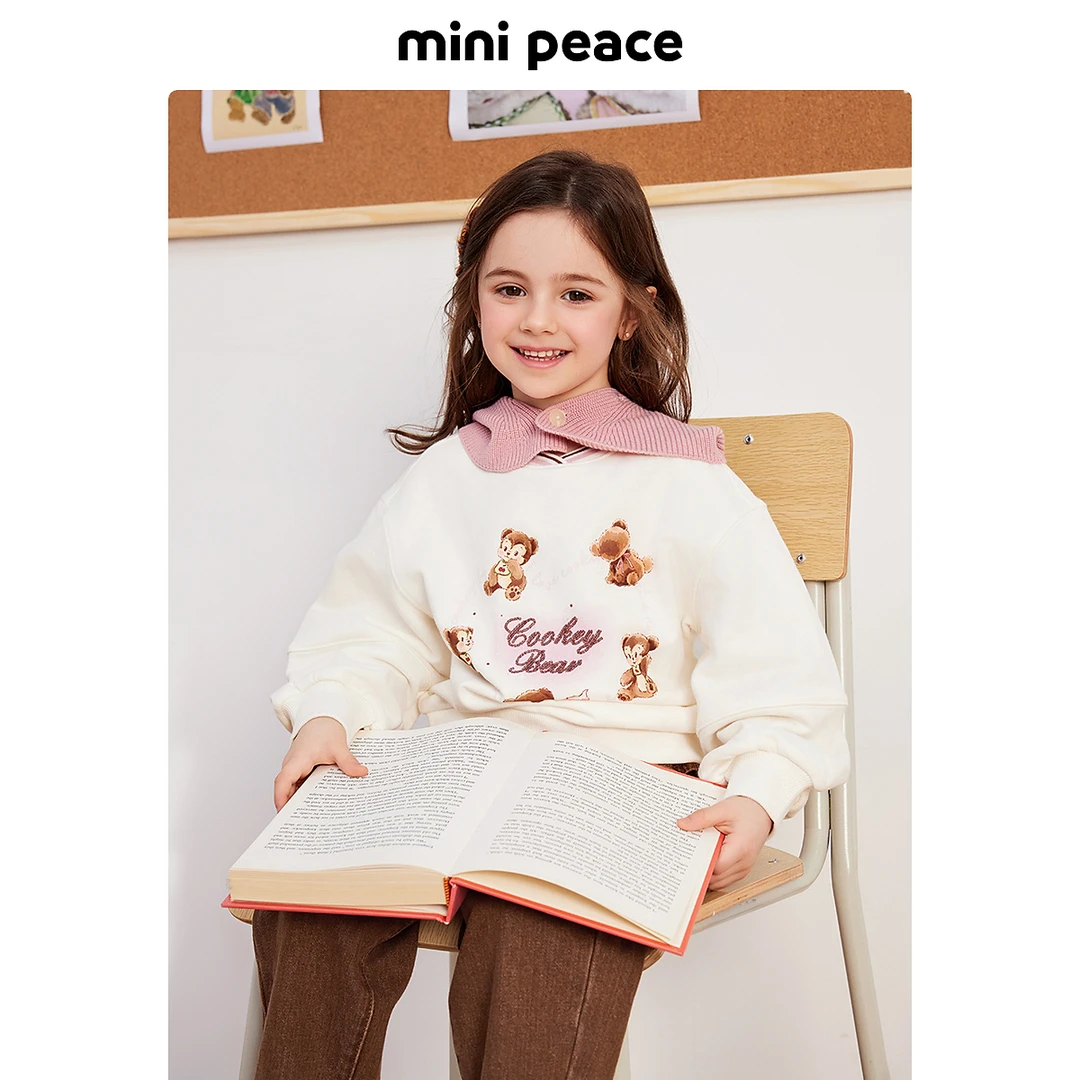 太平鸟|啄木鸟伍迪联名合作系列童装女童卫衣儿童小熊长袖上衣秋