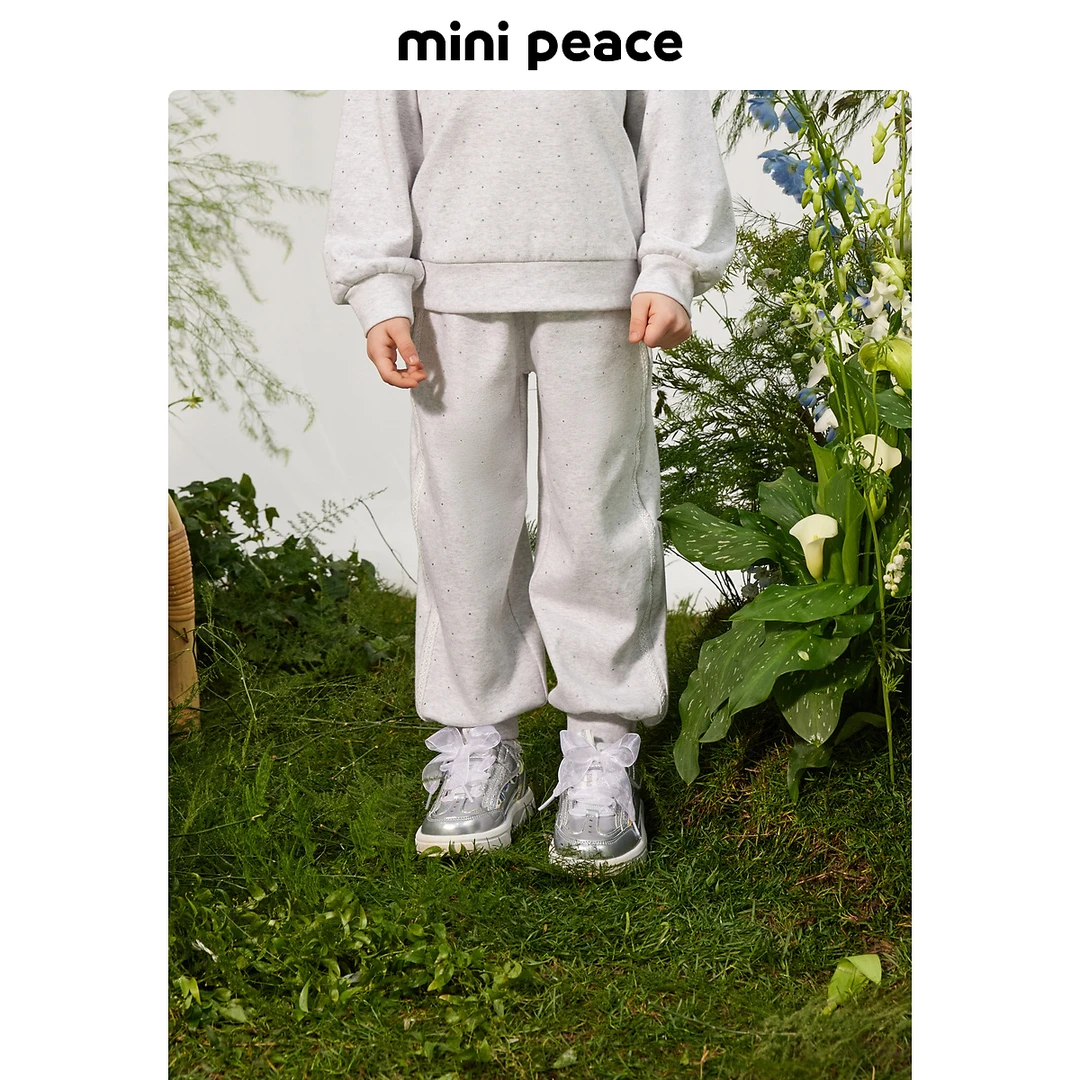【专柜同款】MiniPeace太平鸟童装女童秋装裤子亮晶晶儿童卫裤秋
