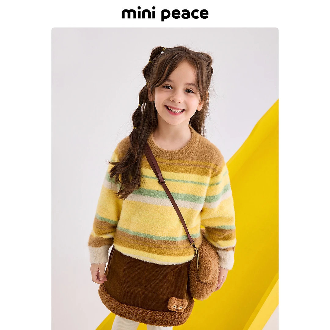 【专柜同款】MiniPeace太平鸟童装女童毛衫儿童针织衫内搭打底衫