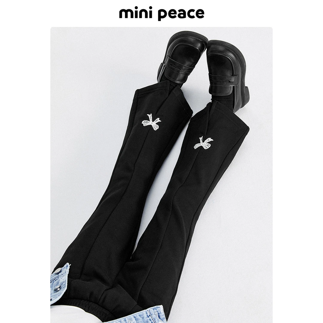 MINIPEACE太平鸟童装儿童喇叭裤春秋款蝴蝶结女童裤子卫裤洋气