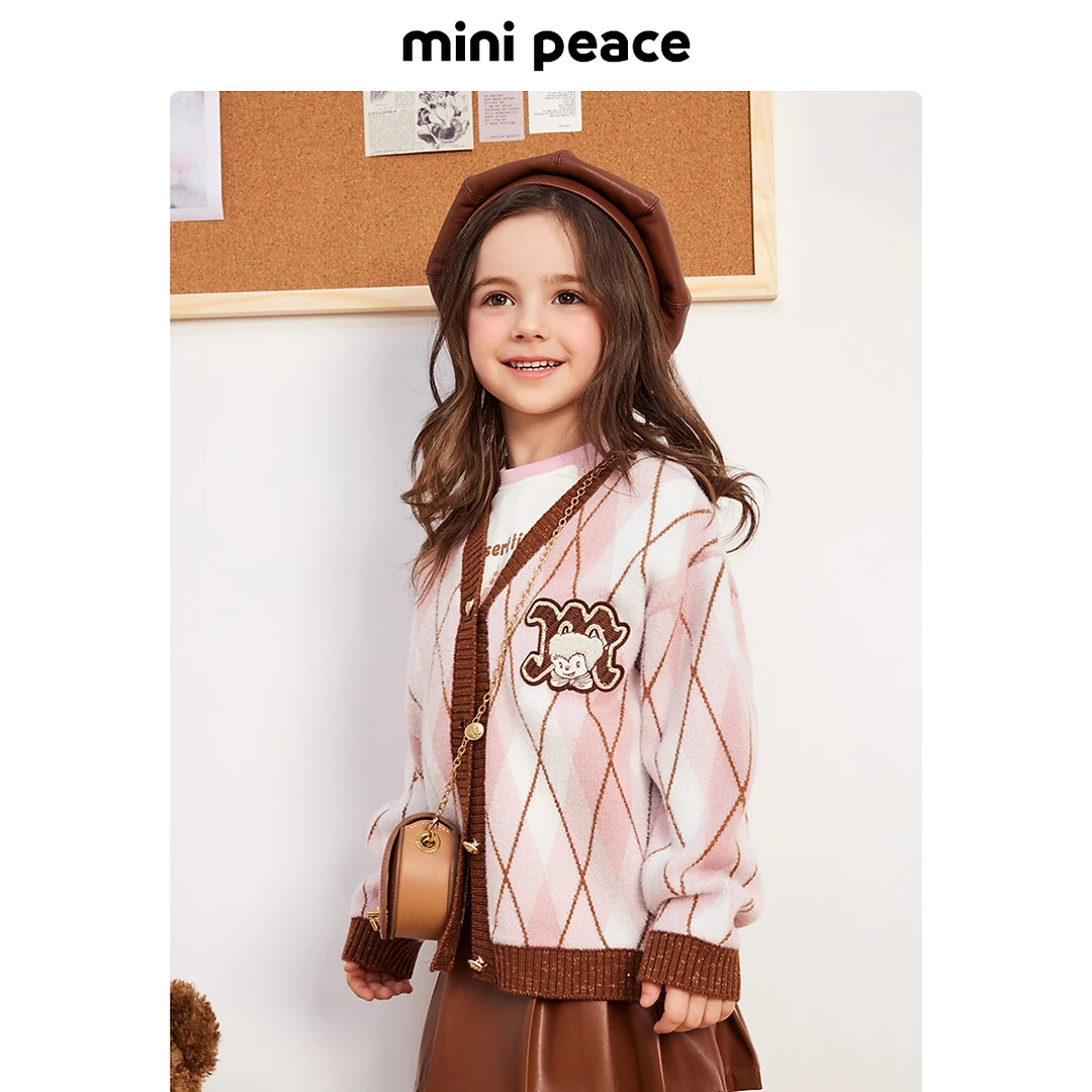 太平鸟|COOKEY BEAR联名合作系列女童毛开衫儿童针织外套秋款