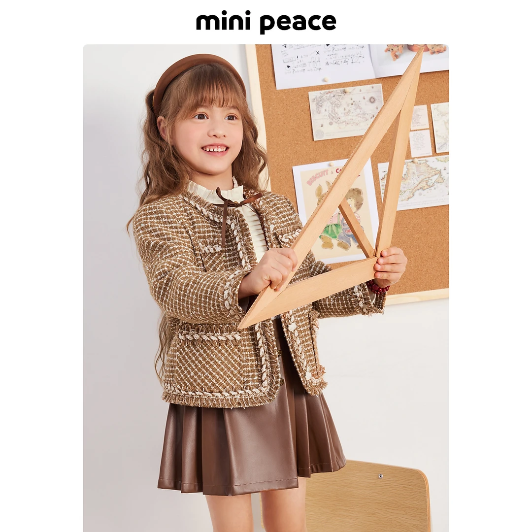 【专柜同款时尚系列】MINIPEACE太平鸟童装女童短裙秋季半身裙