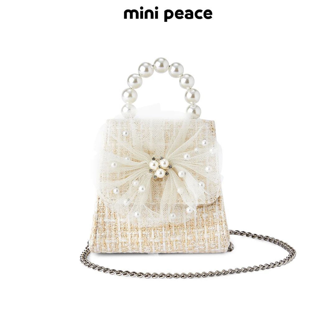MiniPeace太平鸟童装公主蕾丝小香风时尚女童大花朵可爱单肩包包