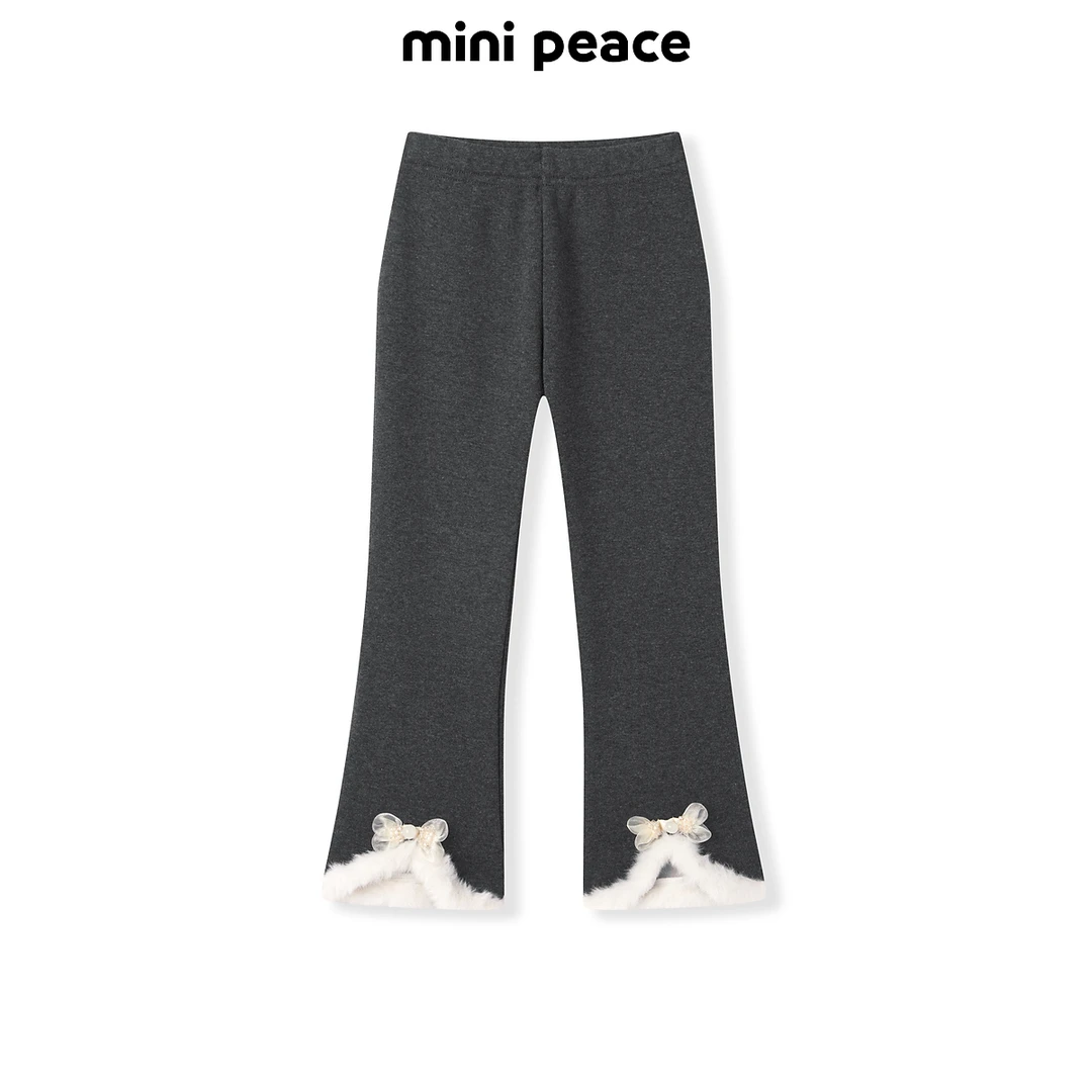 【专柜同款】MINIPEACE太平鸟童装女童喇叭裤冬季加绒儿童长裤