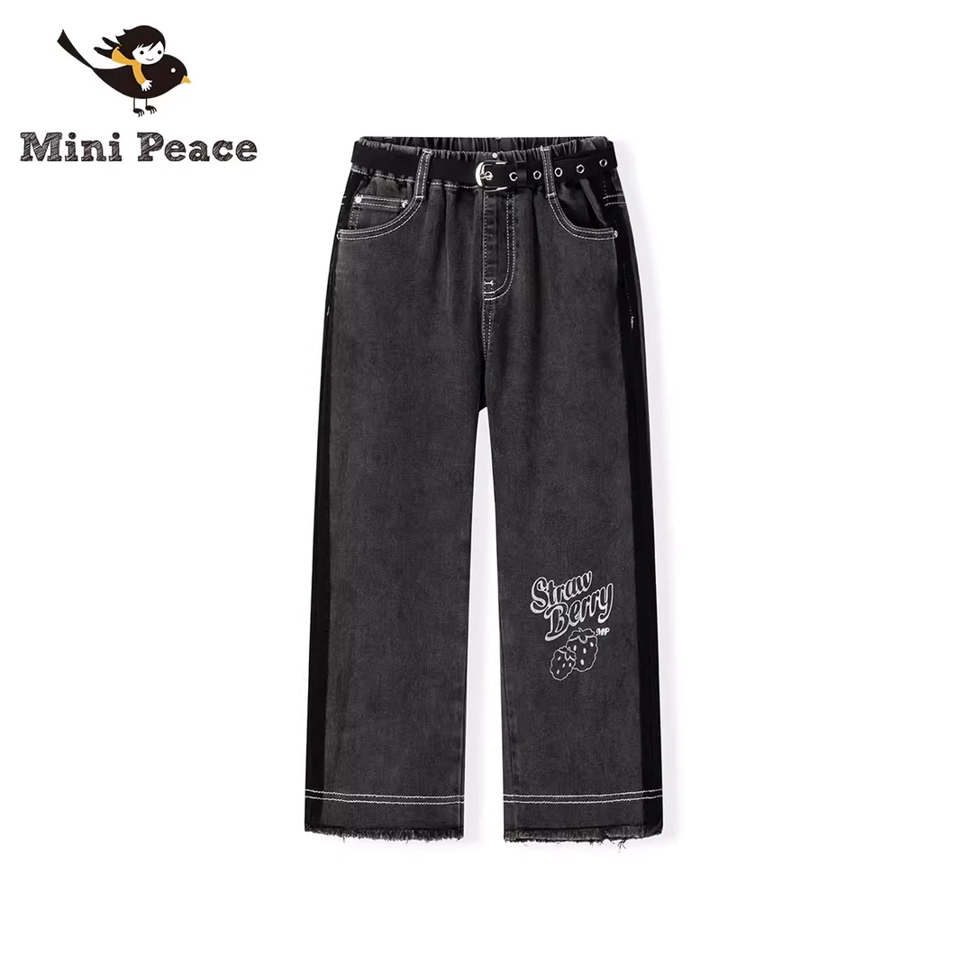 【专柜同款】minipeace童装春秋直筒女童牛仔裤